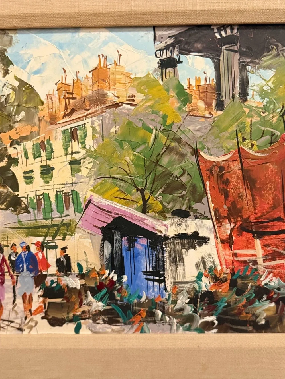 Framed Impressionist Cityscape Painting - Multicolor - Picture 4 of 6